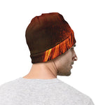 Fire Volcano Print Beanie