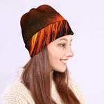 Fire Volcano Print Beanie