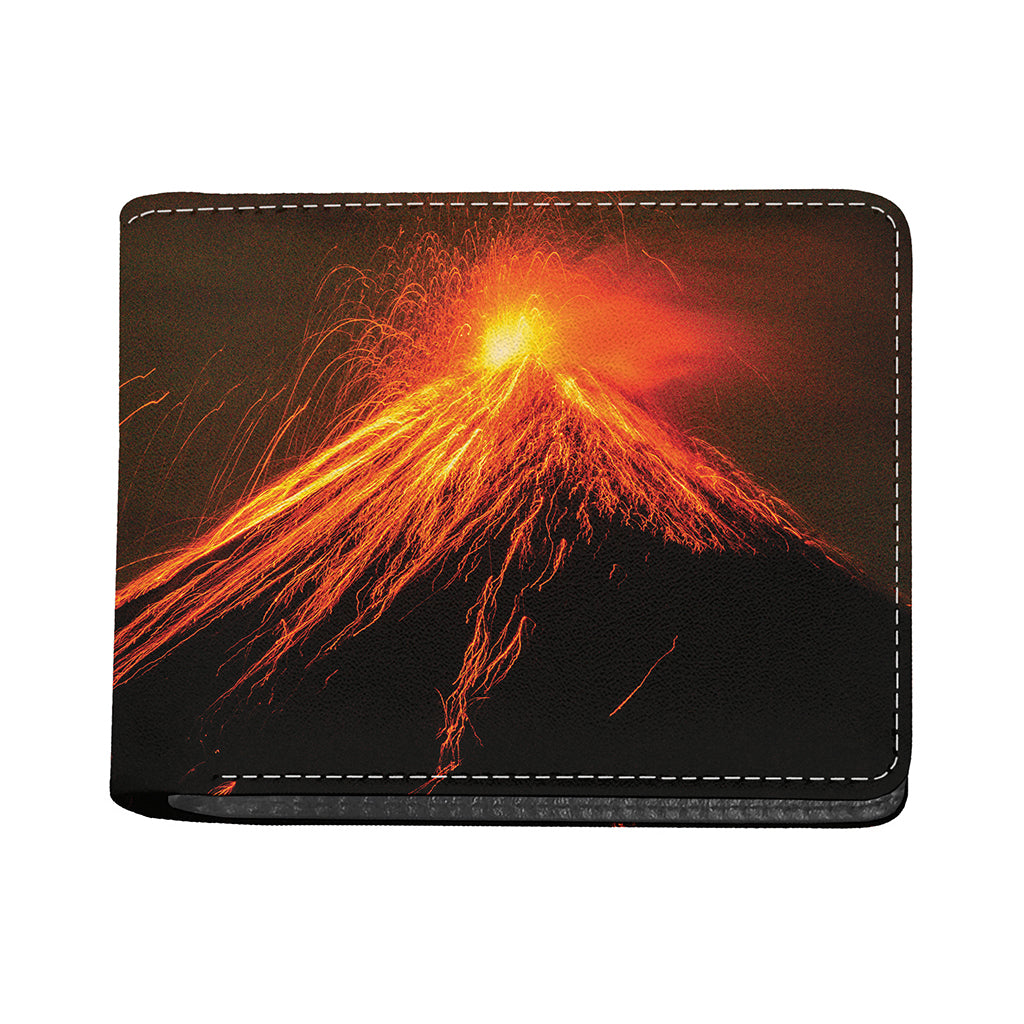 Fire Volcano Print Bifold Wallet