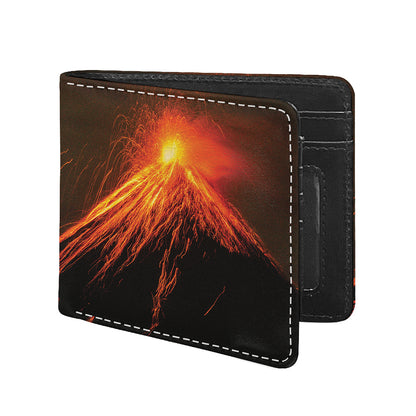 Fire Volcano Print Bifold Wallet