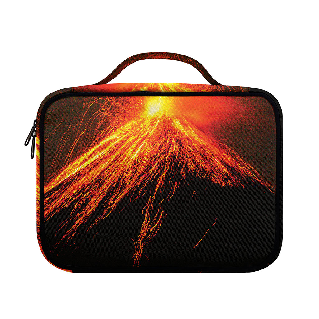 Fire Volcano Print Briefcase Bible Bag