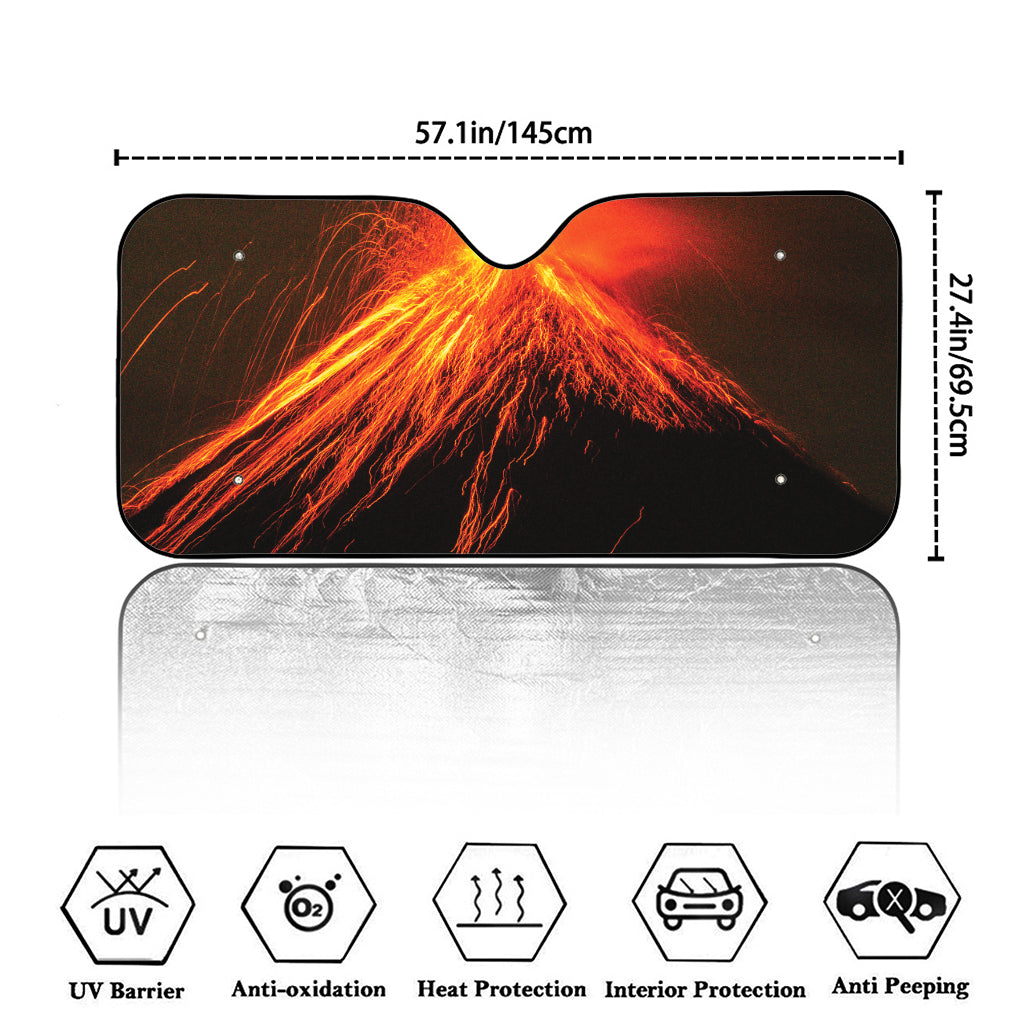 Fire Volcano Print Car Windshield Sun Shade