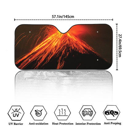 Fire Volcano Print Car Windshield Sun Shade