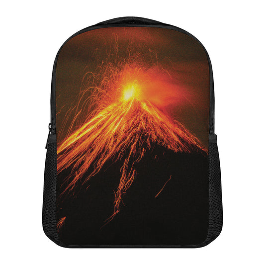 Fire Volcano Print Casual Backpack