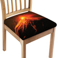 Fire Volcano Print Chair Cushion Cover