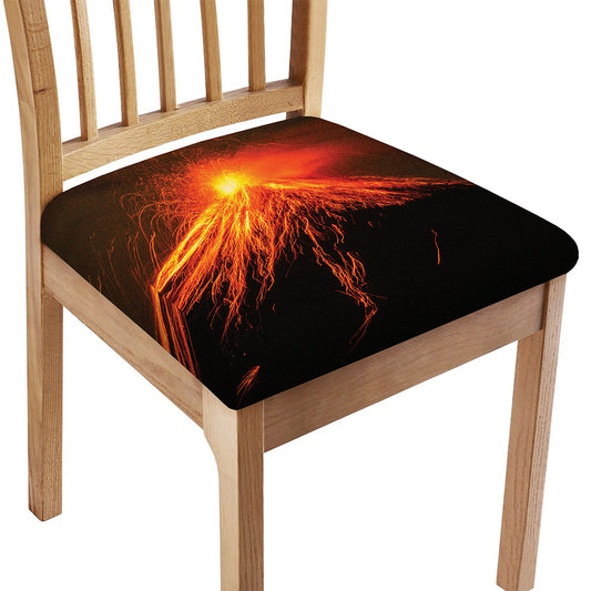 Fire Volcano Print Chair Cushion Cover