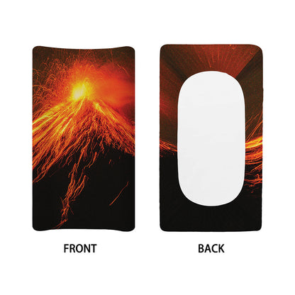 Fire Volcano Print Changing Pad Cover