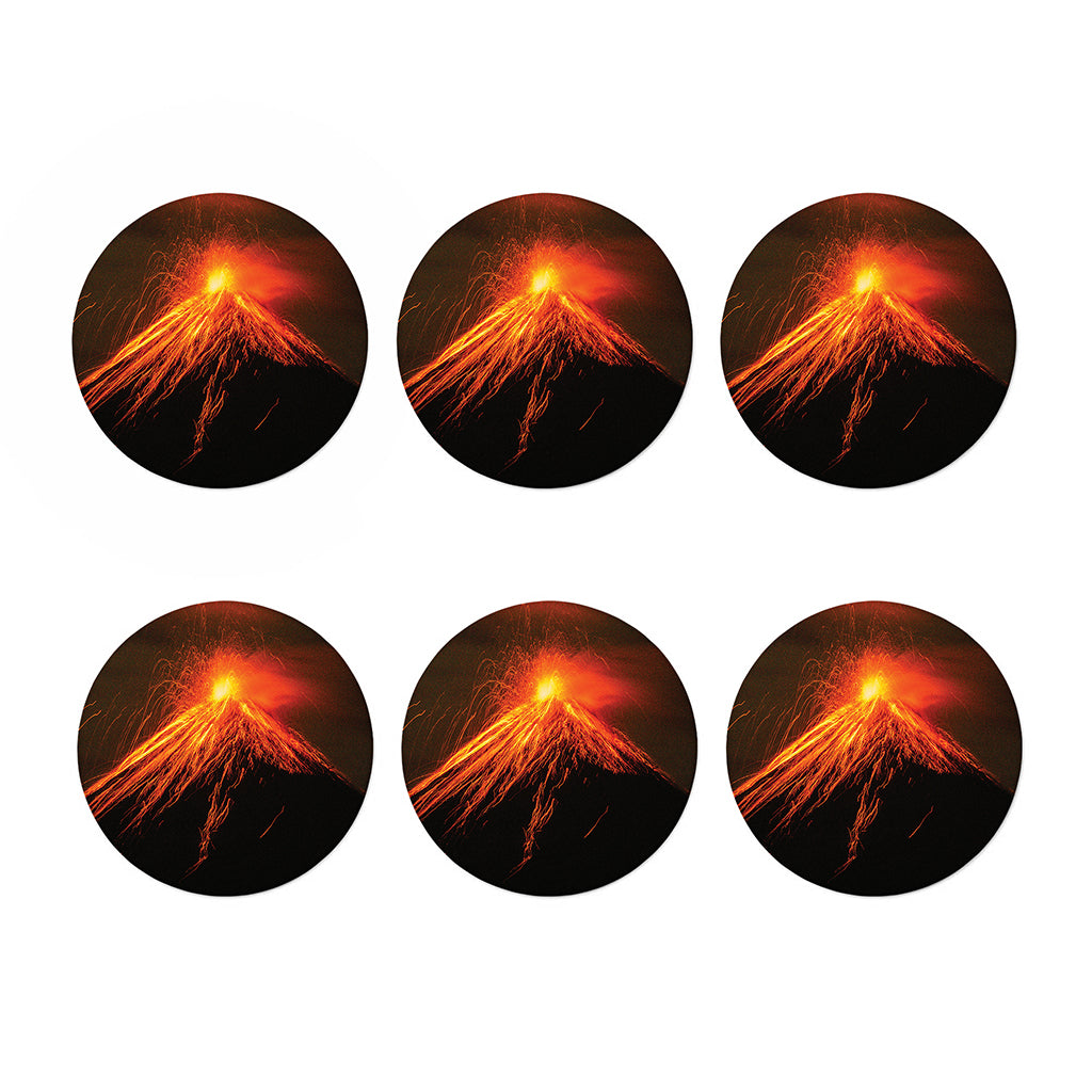 Fire Volcano Print Coaster Set