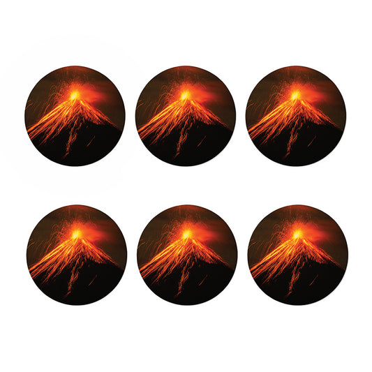 Fire Volcano Print Coaster Set