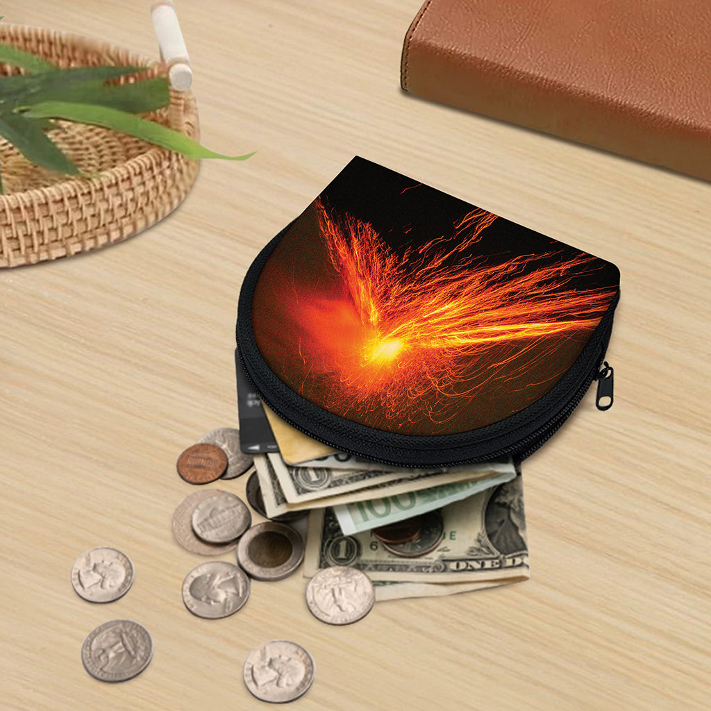 Fire Volcano Print Coin Purse
