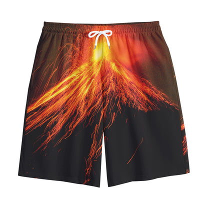 Fire Volcano Print Cotton Shorts