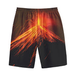 Fire Volcano Print Cotton Shorts