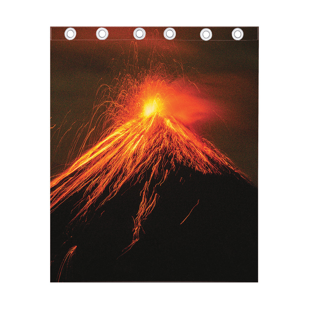 Fire Volcano Print Curtain