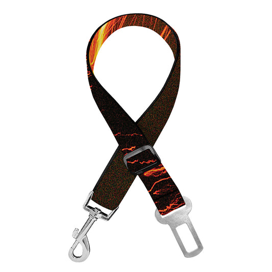 Fire Volcano Print Dog Seat Belt