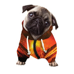 Fire Volcano Print Dog Zip Up Hoodie
