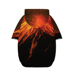 Fire Volcano Print Dog Zip Up Hoodie
