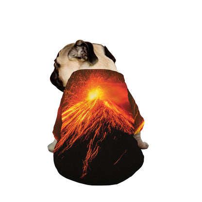 Fire Volcano Print Dog Zip Up Jacket