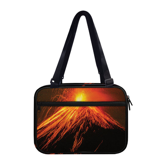 Fire Volcano Print Double Strap Bible Bag