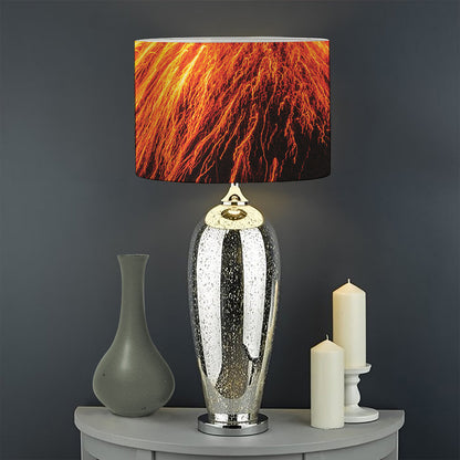 Fire Volcano Print Drum Lamp Shade