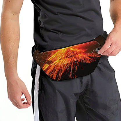 Fire Volcano Print Fanny Pack