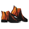 Fire Volcano Print Flat Ankle Boots