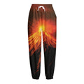 Fire Volcano Print Fleece Lined Knit Pants