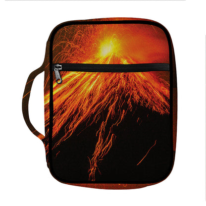 Fire Volcano Print Front Pocket Bible Bag