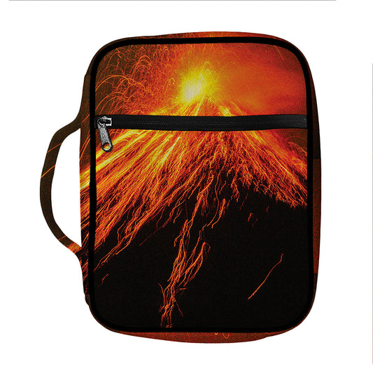 Fire Volcano Print Front Pocket Bible Bag
