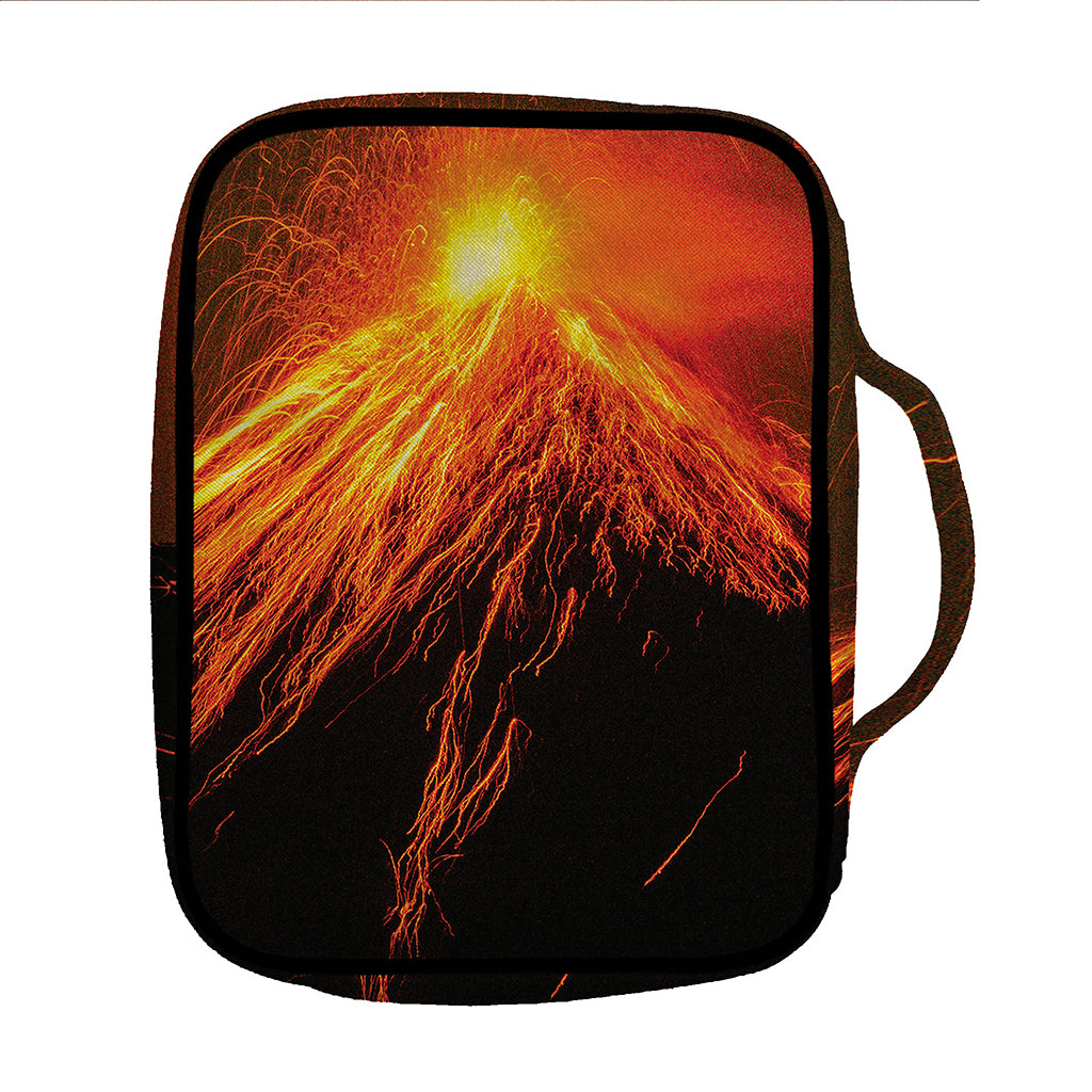Fire Volcano Print Front Pocket Bible Bag