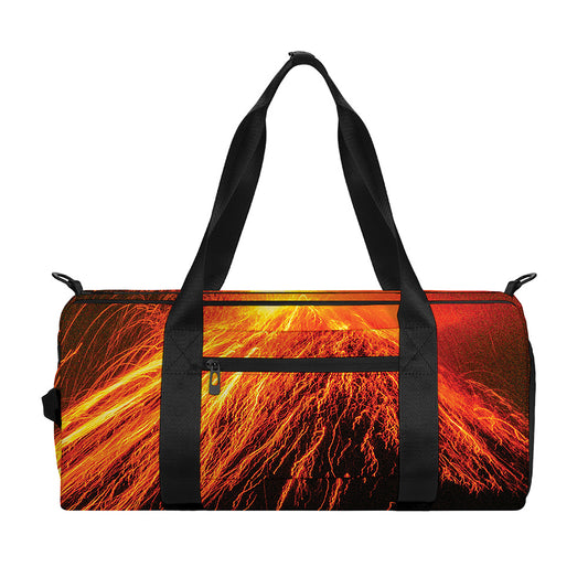 Fire Volcano Print Gym Bag