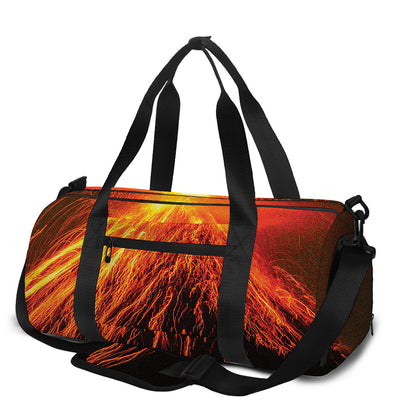 Fire Volcano Print Gym Bag