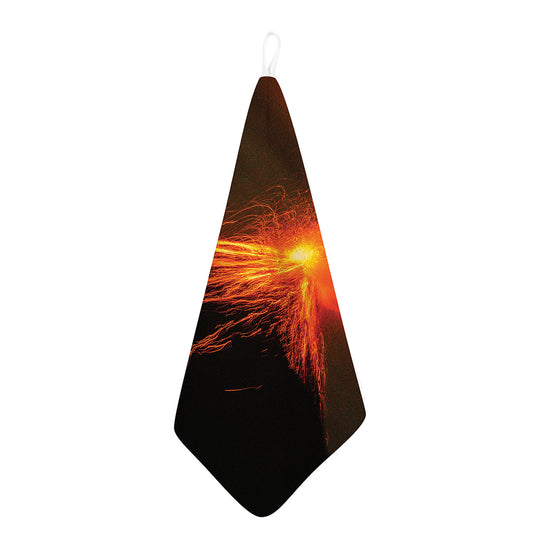 Fire Volcano Print Hand Towel