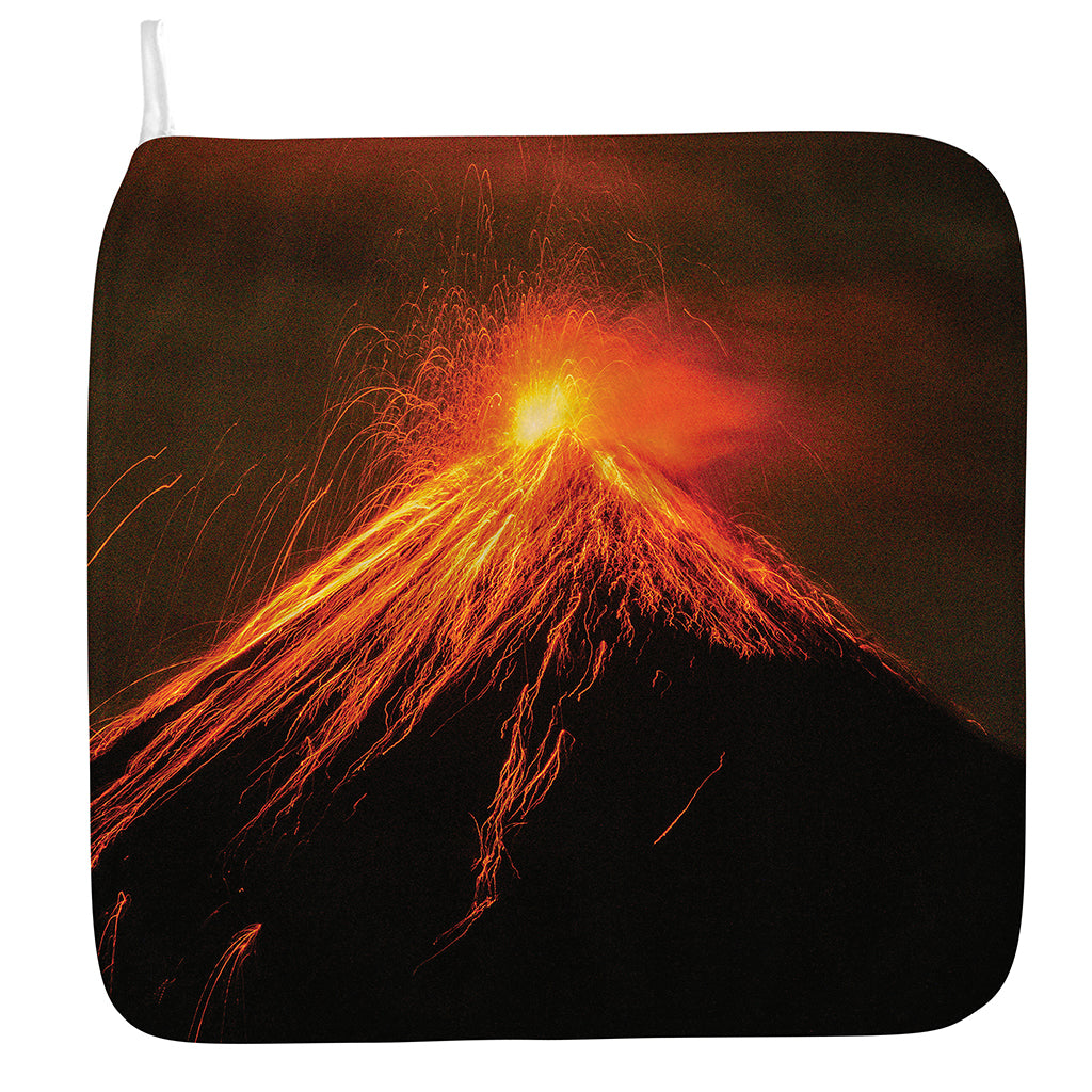 Fire Volcano Print Hand Towel