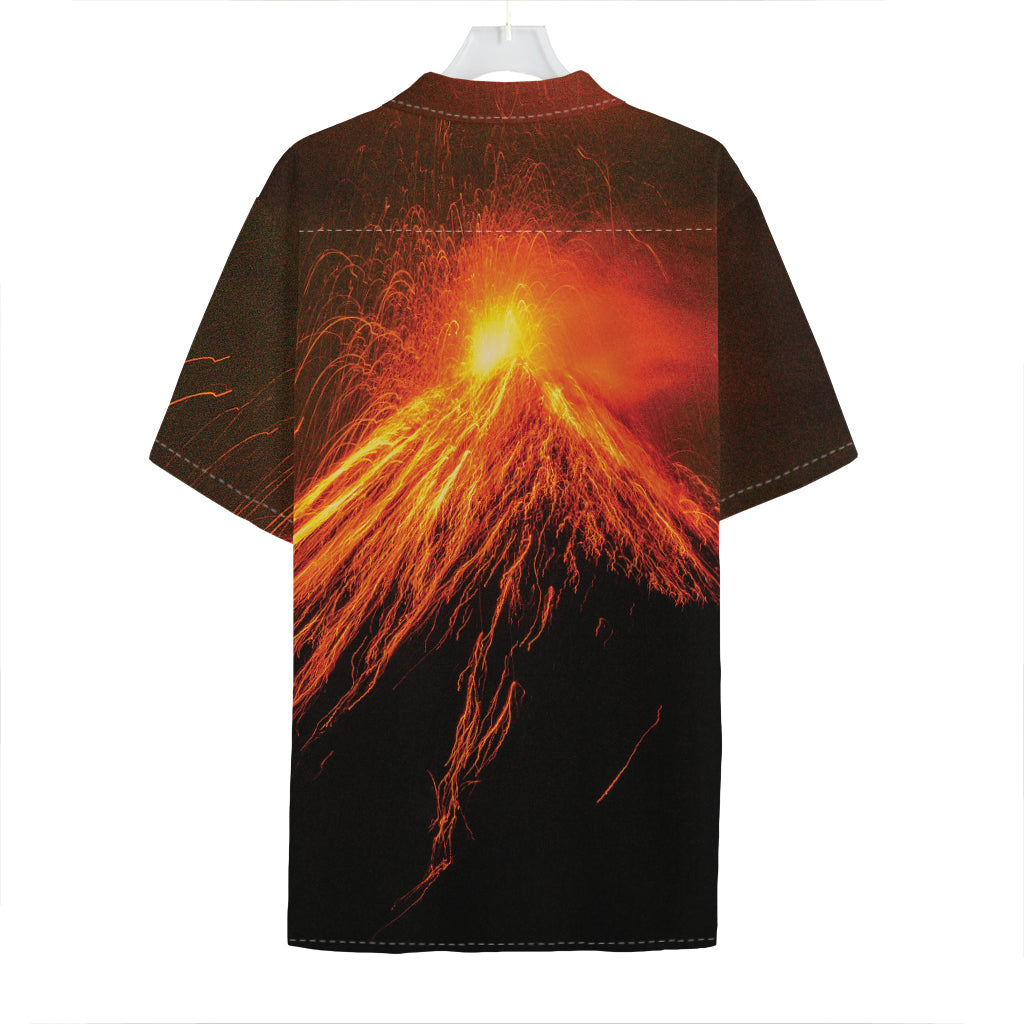 Fire Volcano Print Hawaiian Shirt