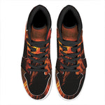 Fire Volcano Print High Top Leather Sneakers