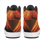Fire Volcano Print High Top Leather Sneakers