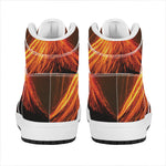 Fire Volcano Print High Top Leather Sneakers