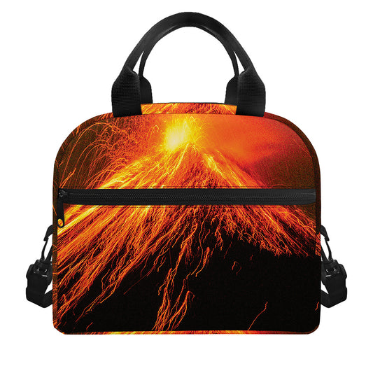 Fire Volcano Print Insulated Lunch Bag