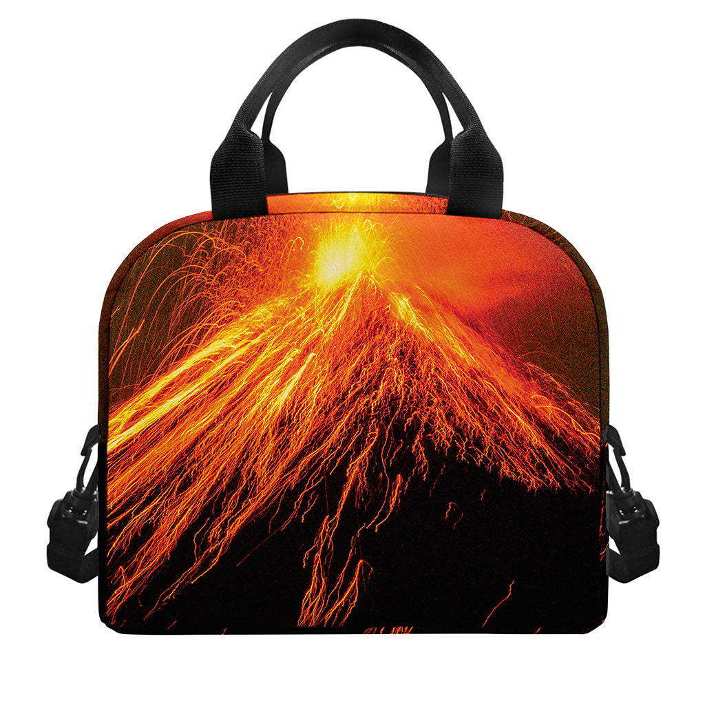 Fire Volcano Print Insulated Lunch Bag