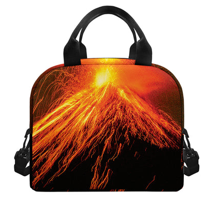 Fire Volcano Print Insulated Lunch Bag
