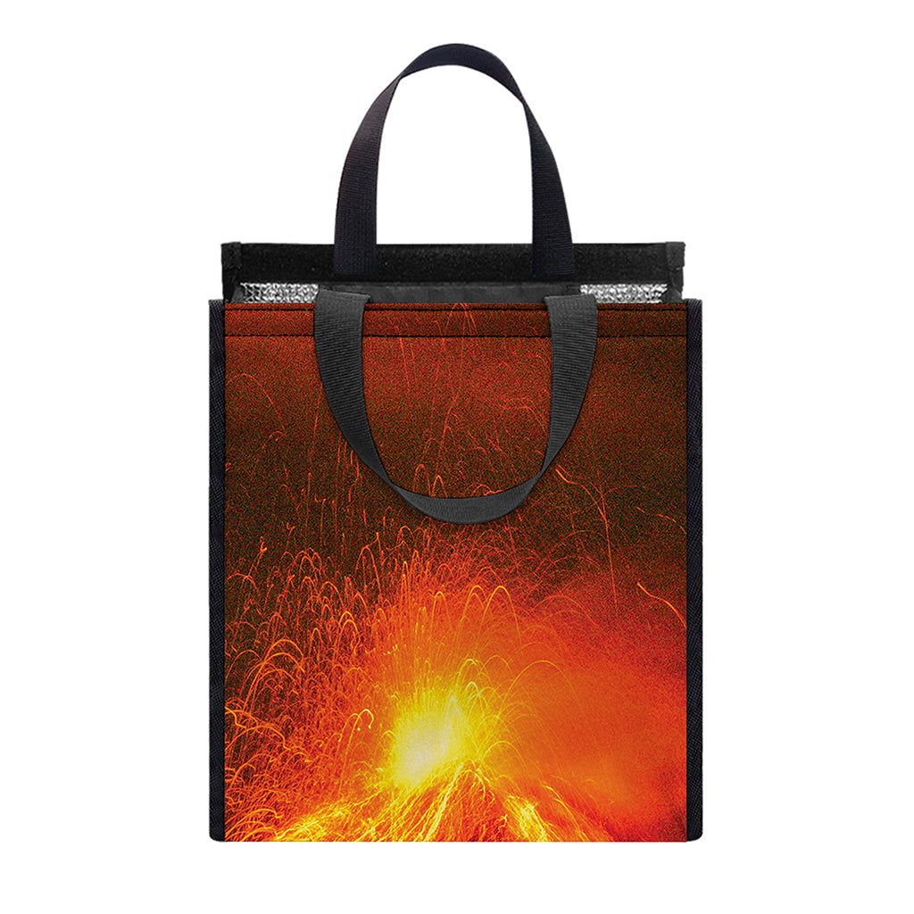 Fire Volcano Print Insulated Lunch Tote