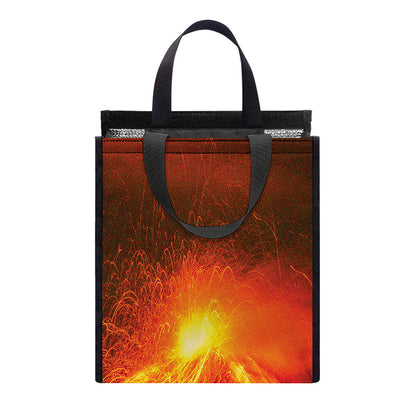 Fire Volcano Print Insulated Lunch Tote