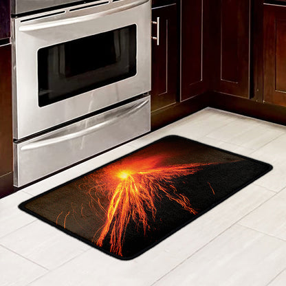 Fire Volcano Print Kitchen Mat