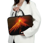 Fire Volcano Print Laptop Sleeve With Handle