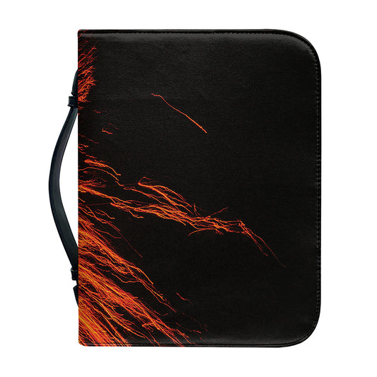 Fire Volcano Print Leather Bible Cover