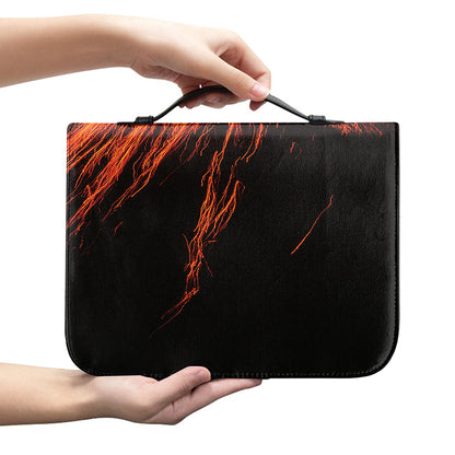 Fire Volcano Print Leather Bible Cover
