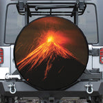 Fire Volcano Print Leather Spare Tire Cover