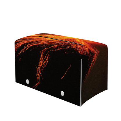 Fire Volcano Print Leather Tissue Box Cover