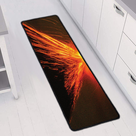 Fire Volcano Print Long Kitchen Mat