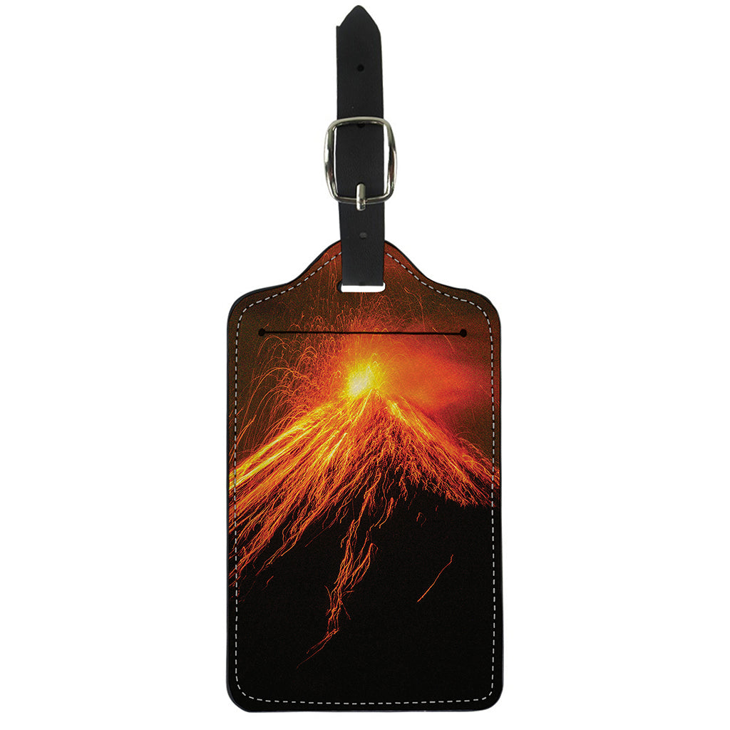 Fire Volcano Print Luggage Tag